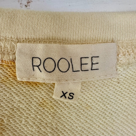 ROOLEE, YELLOW, TIE DYE PRINT SHIRT WITH FLUTTER SLEEVES. CROPPED. SIZE XS - Picture 7 of 8